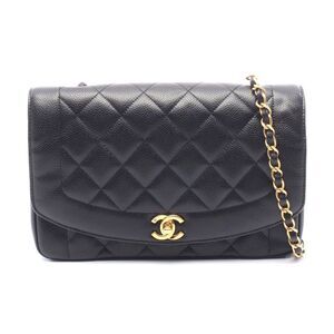Chanel Diana Flap Caviar Shoulder Bag Black